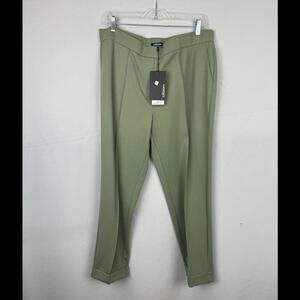 Olsen Lisa Pleated Straight Fit Trousers Green Size XL, US 16